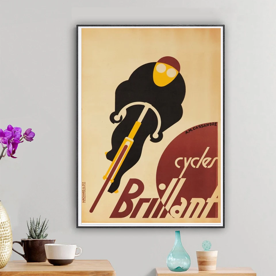 Klasik Minimalis Bahasa Perancis Sepeda Sepeda Retro Vintage Kraft Poster Kanvas Lukisan Dinding Stiker Dekorasi Rumah Hadiah Painting Calligraphy Aliexpress