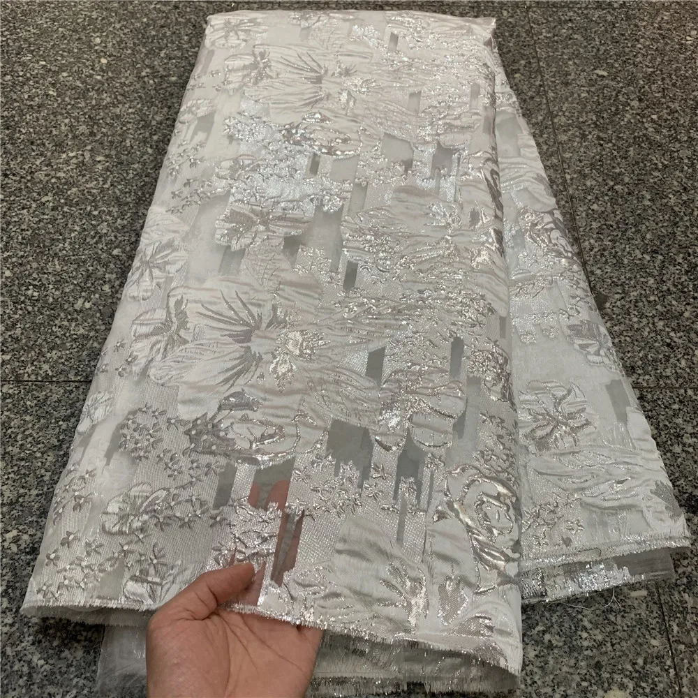 2021Latest French Brocade Lace Fabric High Quality African Lace Fabric Embroidery Jacquard Tissue For Wedding Sew Ogs0004