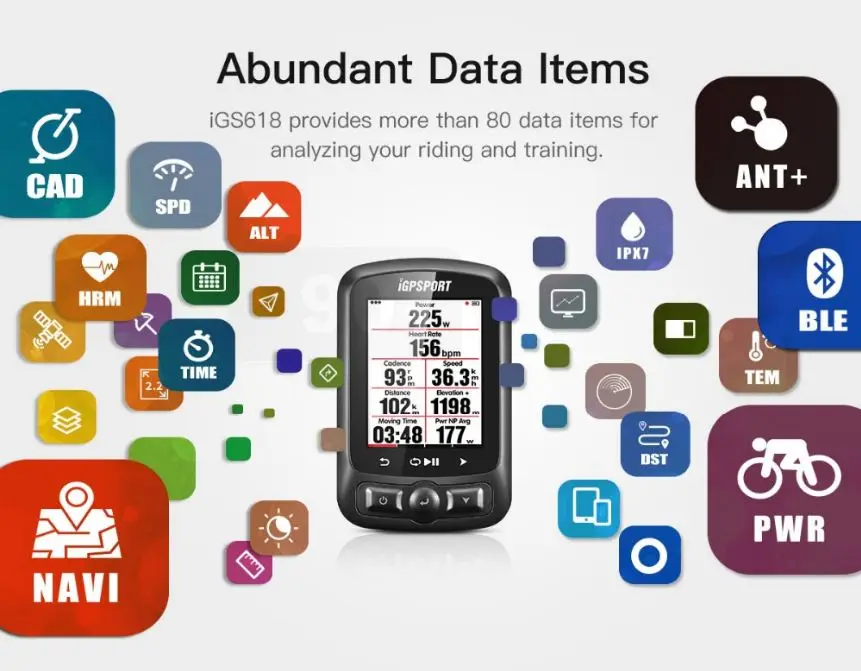I gps порт iGS618 gps Велосипедный компьютер Спидометр IPX7 с аксессуарами