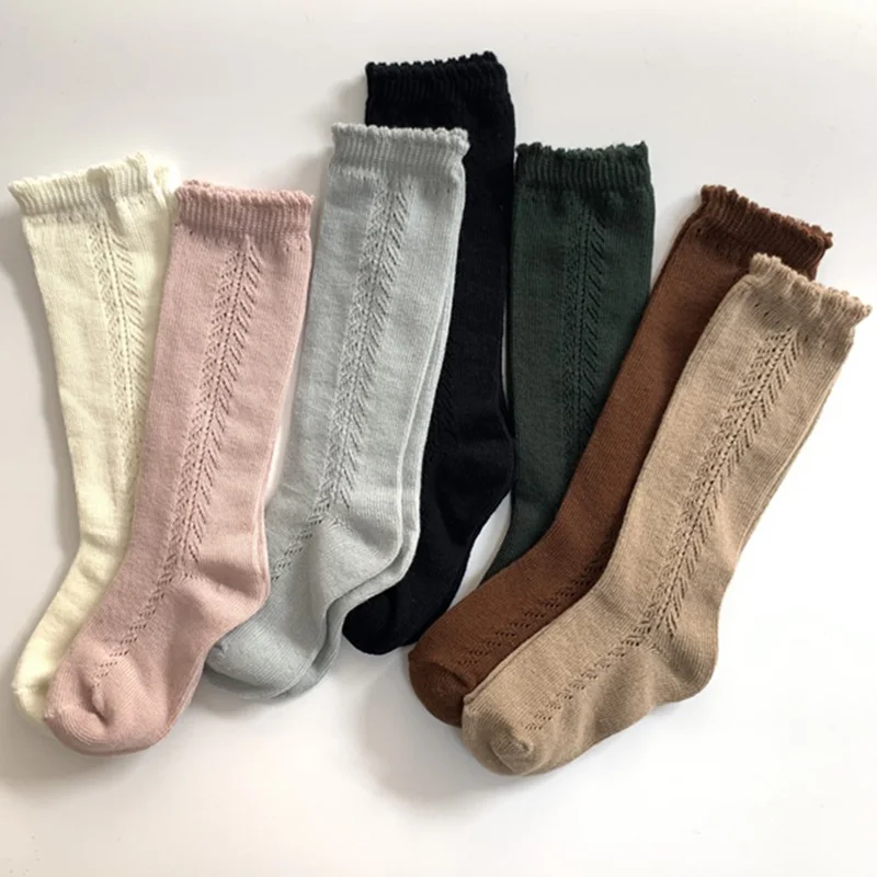 

Soft Cute Kids Knee High Socks Baby Boys Girls Cotton Mesh Breathable Soft Socks Newborn Infant Long Socks Suit For 1-8 Years
