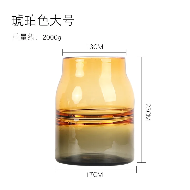 Light Luxury Gradient Transparent Glass Vase Green Plant Flower Arrangement Hydroponics Desktop Decoration Decorative Home Vase - Color: violet