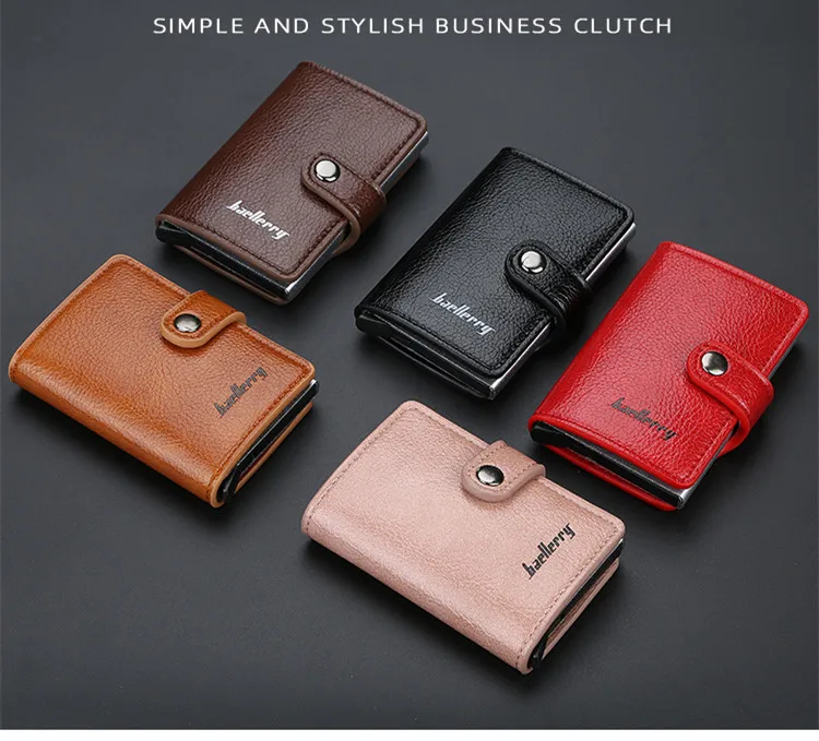 Роскошный бренд мини всплывающий Rfid кошелек для мужчин тонкий кожаный Бизнес ID Кредитная карта карман мода samll Короткий держатель кошелек