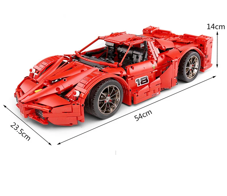 

New 13085 Motor Function Car 1:8 Red FXX Racing Sport Car 2.4Ghz APP RC Car Model Building Blocks Compatible With Lego MOC-5889