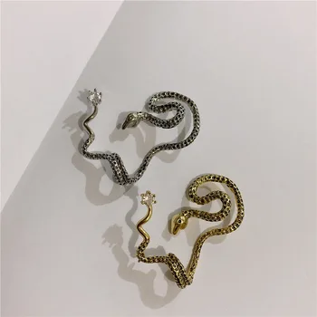 

FFLACELL 2019 New Retro Personality Female Male Punk Hip Hop Snake Ear clips Earrings for Women Girls Men Party Jewelry Gift