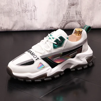 

Father's Shoes Men's Ins Fashionable Shoes Men's All-match White Men's Shoes Mesh Breathable Running Shoes Sports Casual Shoes