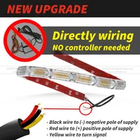 2 PCS LED DRL 12V White Amber Sequential Diamond LED Strips Daytime Running Lights LED Turn Signals for Car 2