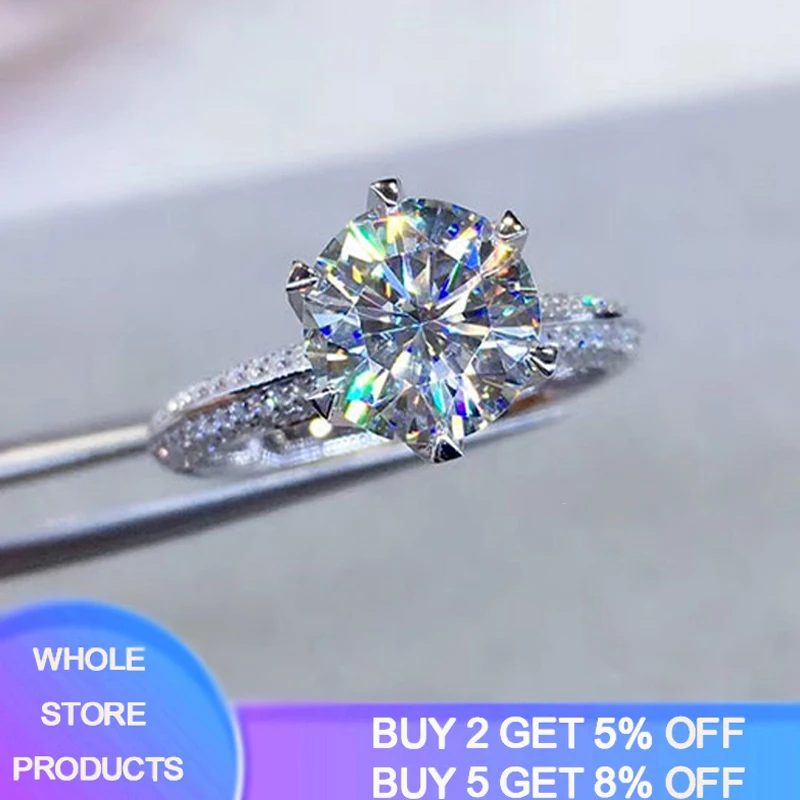 

Free Sent Certificate Silver 925 Ring Luxury 2.0ct Lab Diamond Rings For Women Gift Bride Wedding Band Silver 925 Jewelry XER279