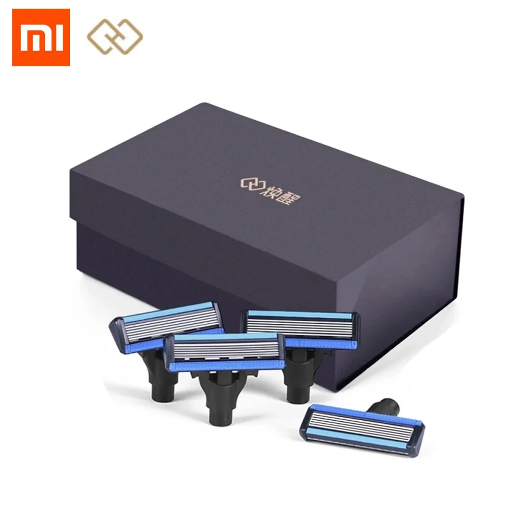 Бритва Xiaomi Huanxin 4 в 1 набор из 5 лезвий головки для бритвы с магнитной сменной