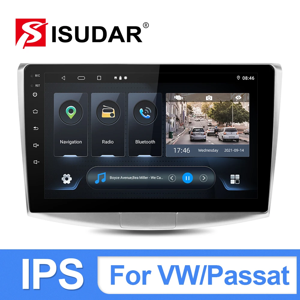 Автомагнитола ISUDAR 2DIN на Android 10 для VW/Volkswagen/Passat B7 CC B6 GPS-навигация мультимедиа