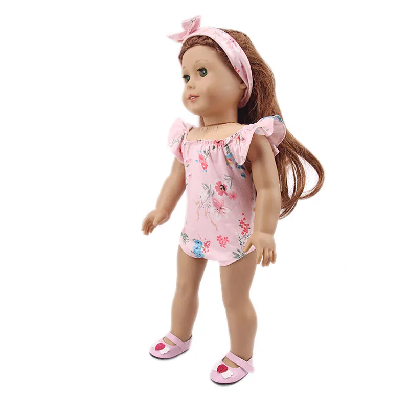 LUCKDOLL цветочный модный купальник подходит 18 дюймов Американский 43cmBabyDoll одежда аксессуары, игрушки для девочек, поколение, подарок на день рождения