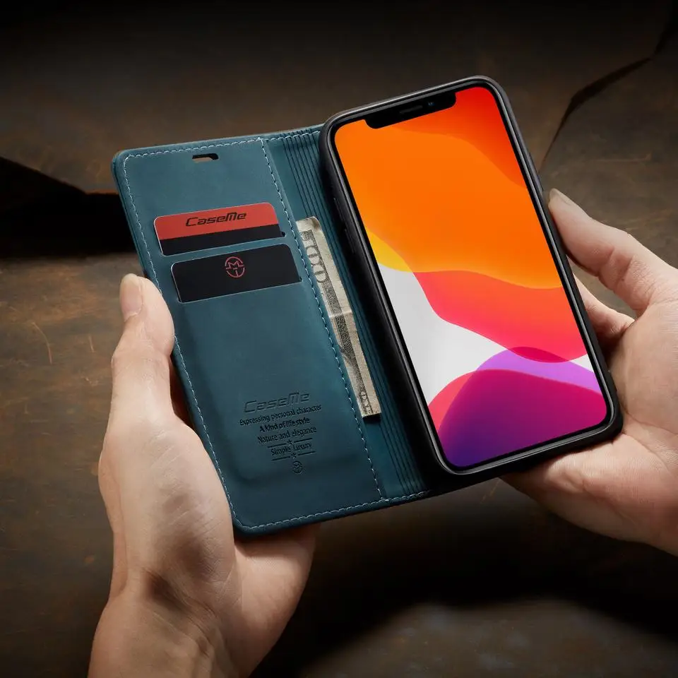 Магнитный флип-чехол для iPhone 11 Pro Max, матовая кожаная Ретро кошельки, слоты для карт, держатель, чехол для iPhone 11 Pro, максимальный чехол