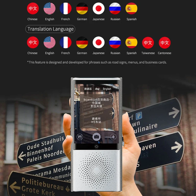 Mecool W1 AI автономный голосовой переводчик фото переводчик 2," сенсорный экран 4G wifi 8G памяти 2080 мАч 75 языков путешествия бизнес