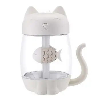 

3 in 1 350ML USB cat air humidifier ultrasonic cute mini humidifier with LED light mini USB fan for home office