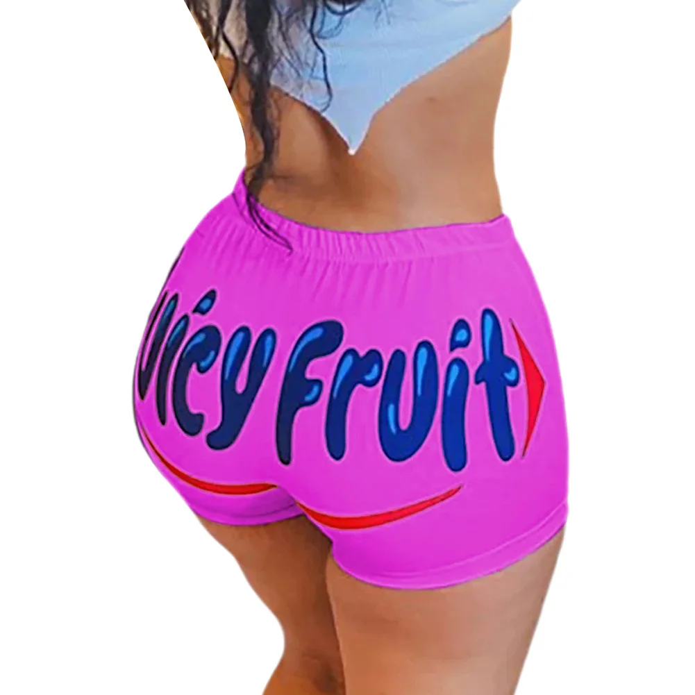 New Summer Female Letter Printing Comfortable Shorts Women Casual Style Shorts Fashionable High Waist Shorts for Daiy Sports