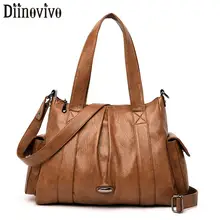DIINOVIVO Ruched женская сумка-тоут из искусственной кожи, Женская Повседневная сумка-мессенджер на плечо, женские сумки через плечо WHDV1290