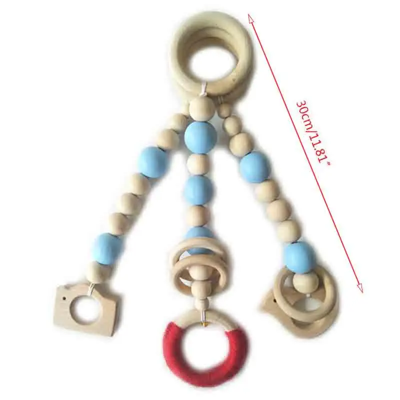 98-Blue 3 шт./компл. Nordic дерево из бисера Гирлянда кулон детской комнаты настенный Декор Детские орнамент D08C - Цвет: 98-Blue