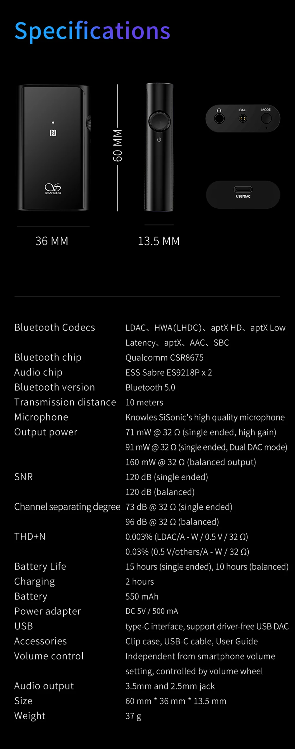 Shanling up4 Bluetooth усилитель Портативный hifi Цифровой аудио декодер все-в-одном LDAC приемник мобильный телефон fever