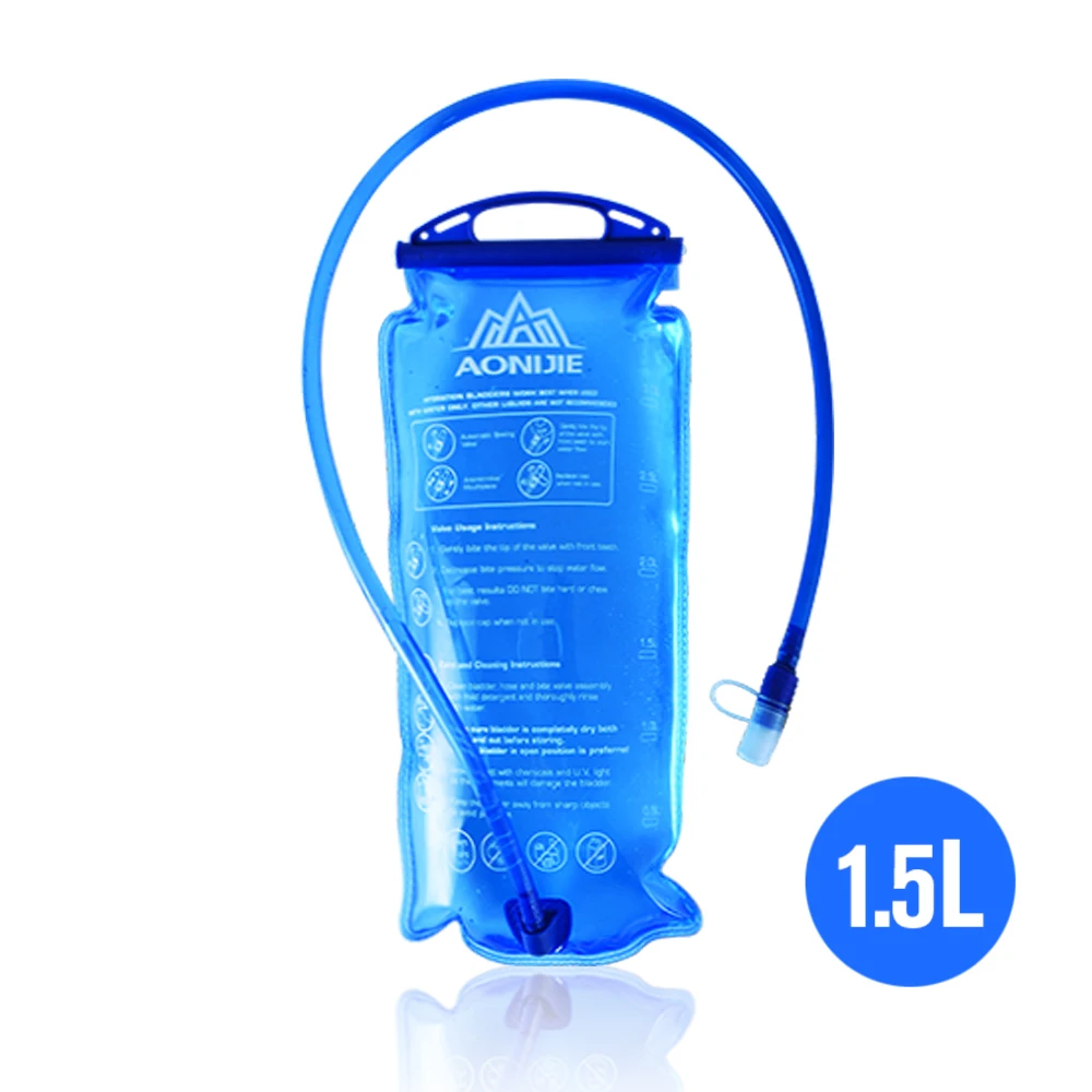 1500ML AONIJIE открытый PEVA Сумка для воды спортивная Гидратация мочевого пузыря Велоспорт Бег Складная для кемпинга Пешие прогулки скалолазание 1.5L/2L/3L - Цвет: 1500ML
