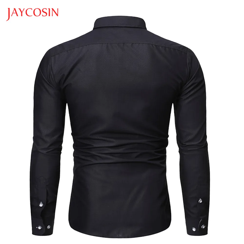 Joycosin Новая зимняя мужская рубашка Повседневная модная мужская одежда мерсеризованная саржа воротник с лацканами длинный рукав мужская рубашка на пуговицах