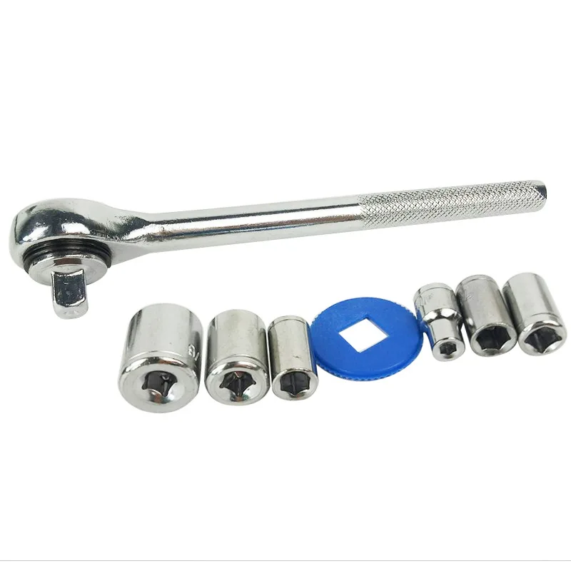 40pcs Set 1/4’’&amp3/8’’ Mechanics Socket Wrench Sleeve Spanner Extension Bar Metric British Combination Tool Kit Hand |