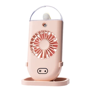 

Handheld Spray Fan, Portable Rechargeable USB Humidifier, Small Fan,Pink