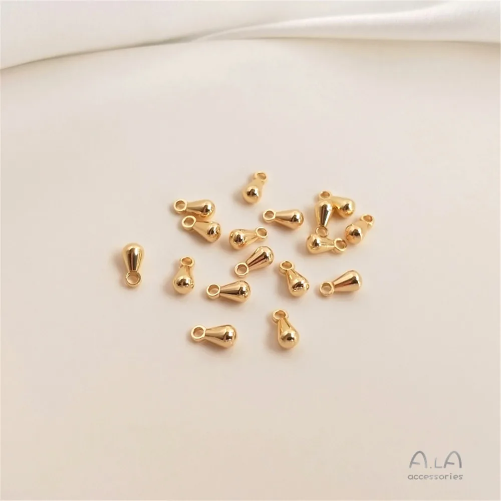 14K 금 도금 5 뾰족한 별, 복숭아 하트, 물방울 꼬리 체인 펜던트, DIY 첫 장식, 작은 액세서리