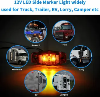 

Truck Side Marker Light Trailer Light Red & Amber DIY 2.5" x 0.7" x 1" 4pcs