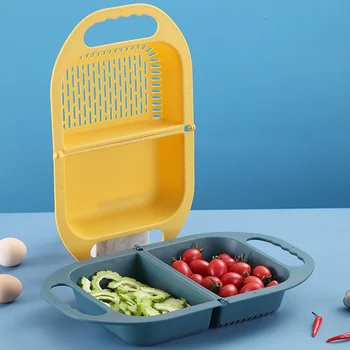 

Foldable Fruit Basin Plastic Washing Basket Washing Fruit Drain Basket Household Fruit Basket Kitchen Washing Storage Baskets