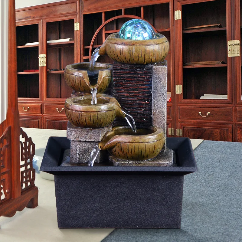 Подарки настольный фонтан Портативный Настольный водопад комплект успокаивающий расслабляющий дзен медитация Lucky Fengshui украшения для дома