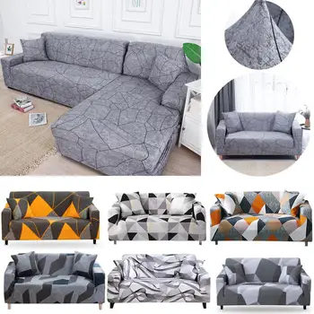 

Elastic Geometric Sofa Cover Stretch Sectional Corner Couch Cover Universal Sofa Cover For Living Room 1/2/3/4 Seater Slipcover