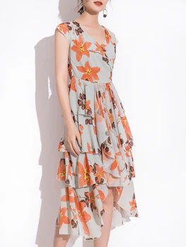 

Summer New Korean Version of the Loose Intellectual Smoked French Platycodon Grandiflorum Skirt Light Ripe Wind Long Floral