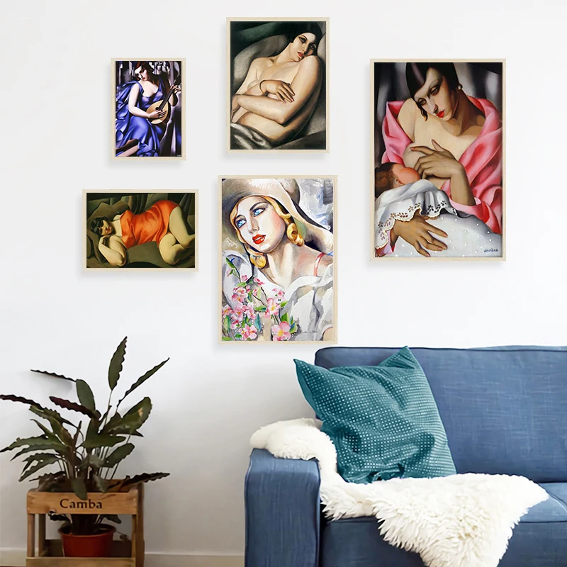 Tamara de Lempicka Сексуальная Леди Винтажные постеры и принты Холст Картина маслом Настенная картина картины для