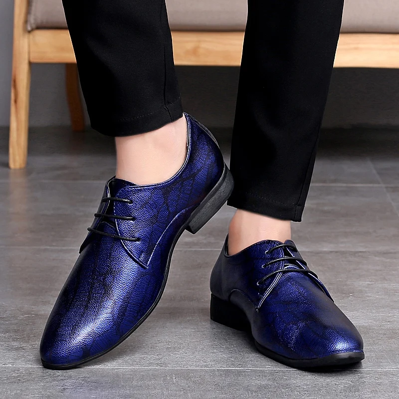 designer blue camouflage leather men shoes luxury brand snake skin wedding dress male footwear fashion man oxford shoes for men (31)