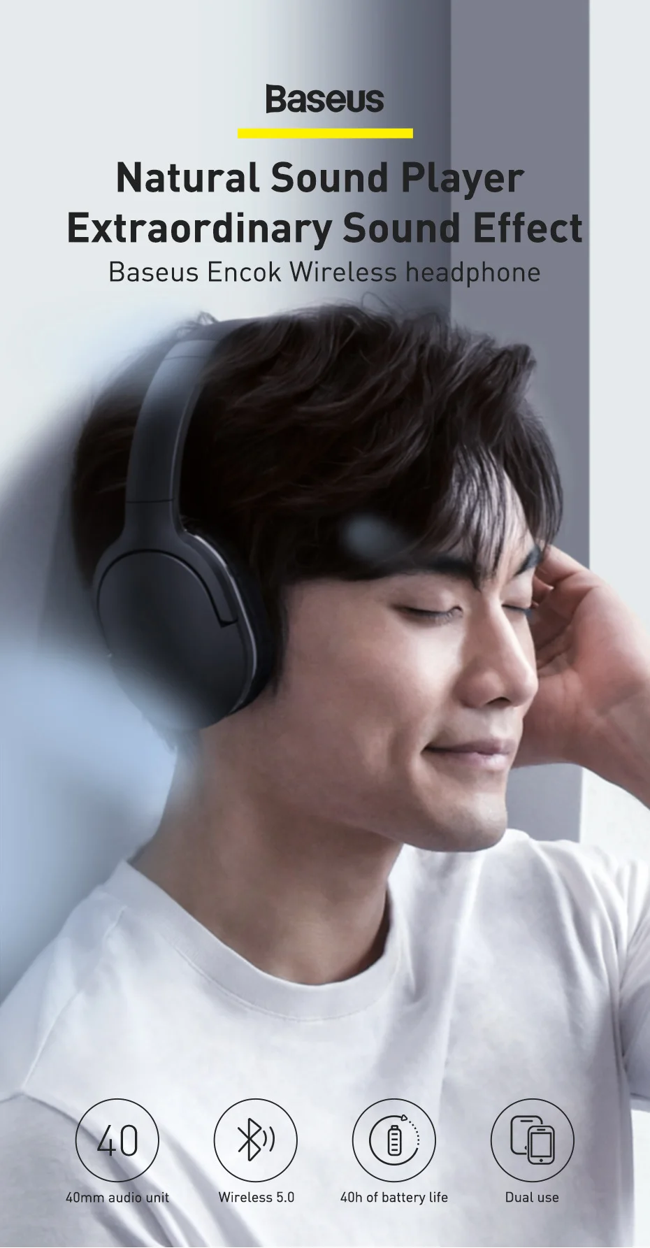 Baseus casque sans fil Bluetooth 5.0 D02 Pro-0