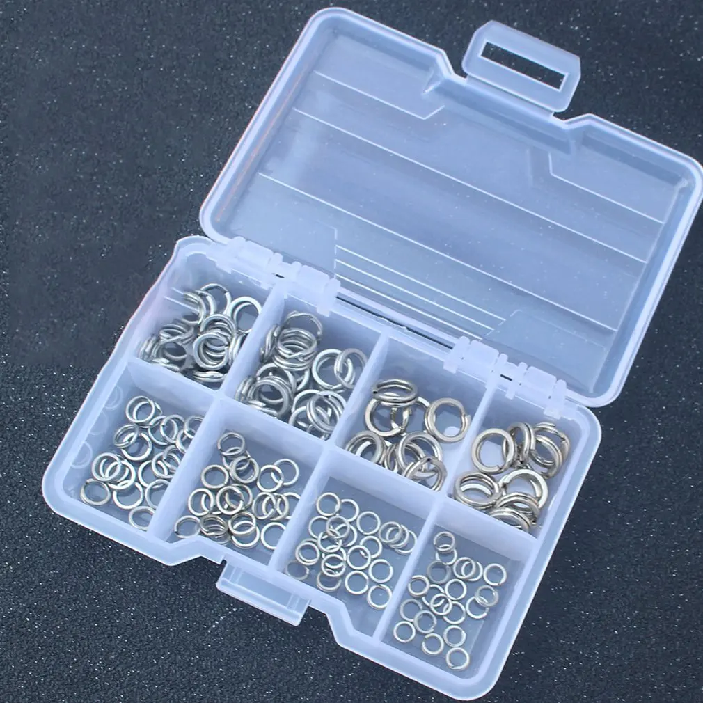 

Durable Fishing Solid Stainless Steel Snap Split Ring Double Loop Lure Tackle Connector Outdoor Fishing Gear Accessories