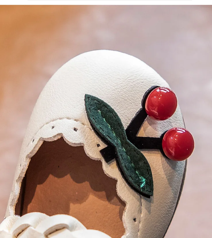 Bakkotie/2019 г., Осенняя детская новая симпатичная обувь из искусственной кожи Модная вишня для маленьких девочек, Туфли Мэри Джейн на плоской