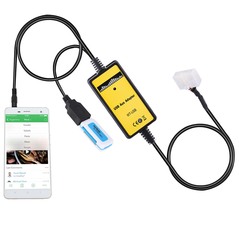 Автомобильный радиоприемник MP3 USB AUX адаптер 3,5 мм Интерфейс CD чейнджер пластиковая пилочка для ногтей RAV4