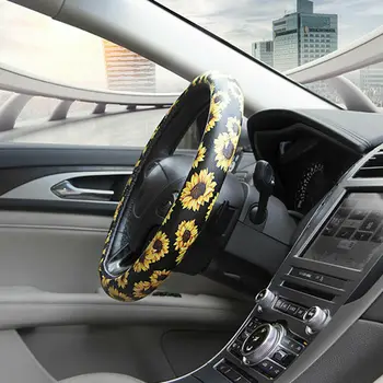 

Interior Steering Wheel cover Accessories Auto Sunflower design Replacement