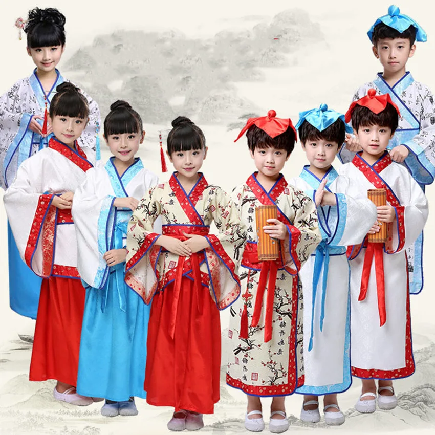 Hanfu танцевальный костюм национальный костюм для маленьких девочек и мальчиков, костюм танга, праздничная одежда, традиционный китайский стиль, платья для выпускного вечера для мальчиков и девочек