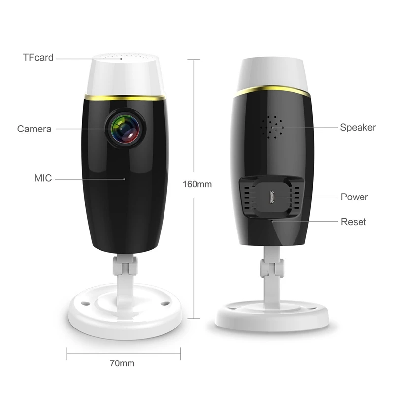 Ip Camera 1080P Hd Wifi Wireless Surveillance Camera 2.0Mp Home Security Pir Alarm Audio Low Power(Uk Plug