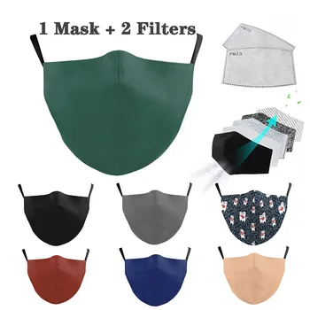 

Pure Color Face Mask Adults Faceshield Cotton Filter anti dust Unisex Windproof Reusable Face Cover Facemask Maske Filter Dust