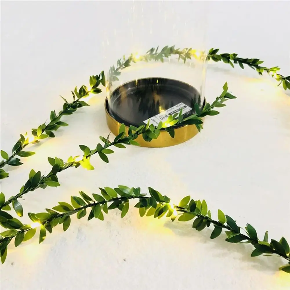

Artificial Green Leaf String Lights, Tree Vine LED String Lights Copper Wire Lights String Battery/ USB Operated Green Leaf Lamp