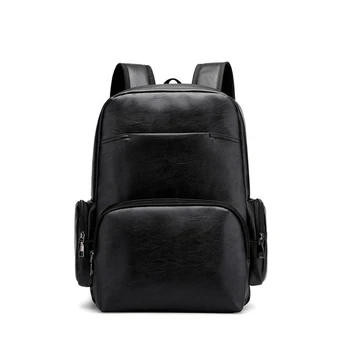 

Vintage PU Leather Watproof Men's Backpack Casual 32 Inches Large Capacity Business Travel Bags Male Outdoor Computer Daypack
