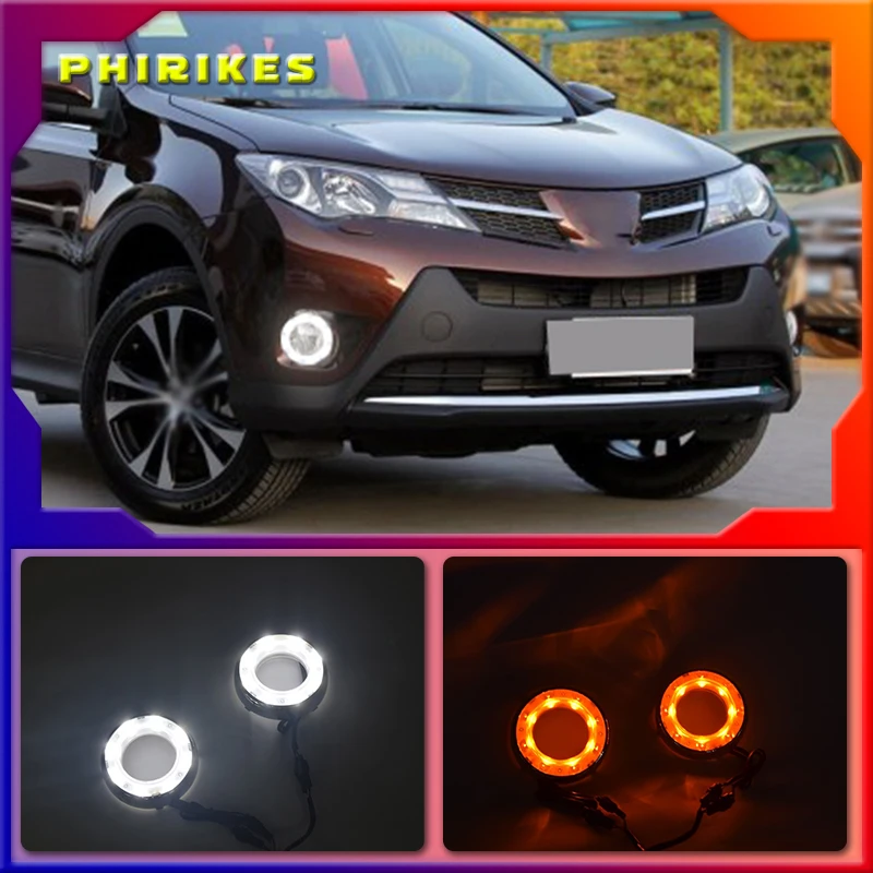Светодиодные дневные ходовые огни с отверстием для противотуманной фары Toyota RAV4