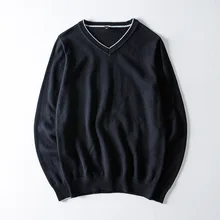 Мужские теплые свитера с v-образным вырезом, одноцветные повседневные мужские свитера, Мужская модная одежда, Новые пуловеры в Корейском стиле
