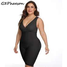 

Woman Waist Slimming Bodysuit Shapewear Plus Size Fajas Full Body Shaper Post Liposuccion Clip Zip Vest Corset Reducing Shapers