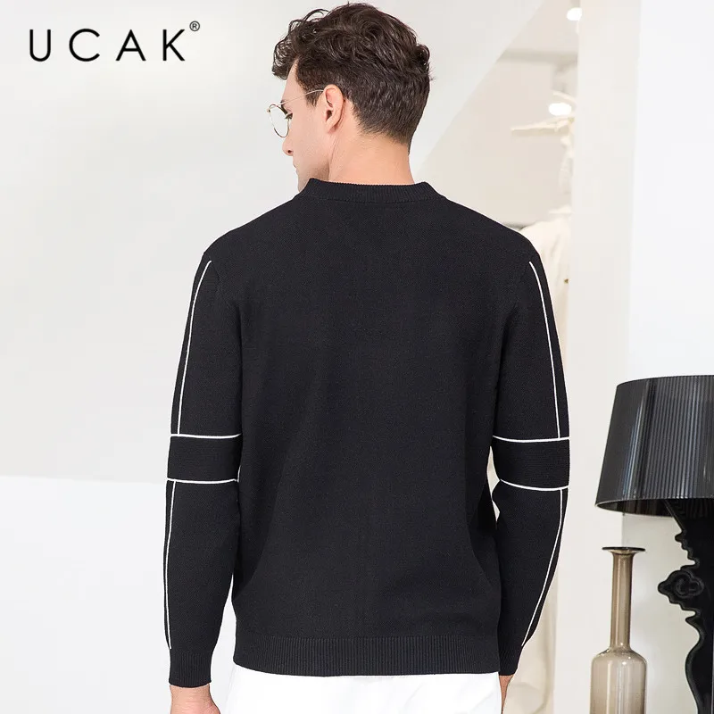 Promotion UCAK Brand Sweater Men Cotton Knitwear Streetwear Fashion Coat Men 2019 New Arrival Autumn Winter Warm Cardigan Men Coats U1010