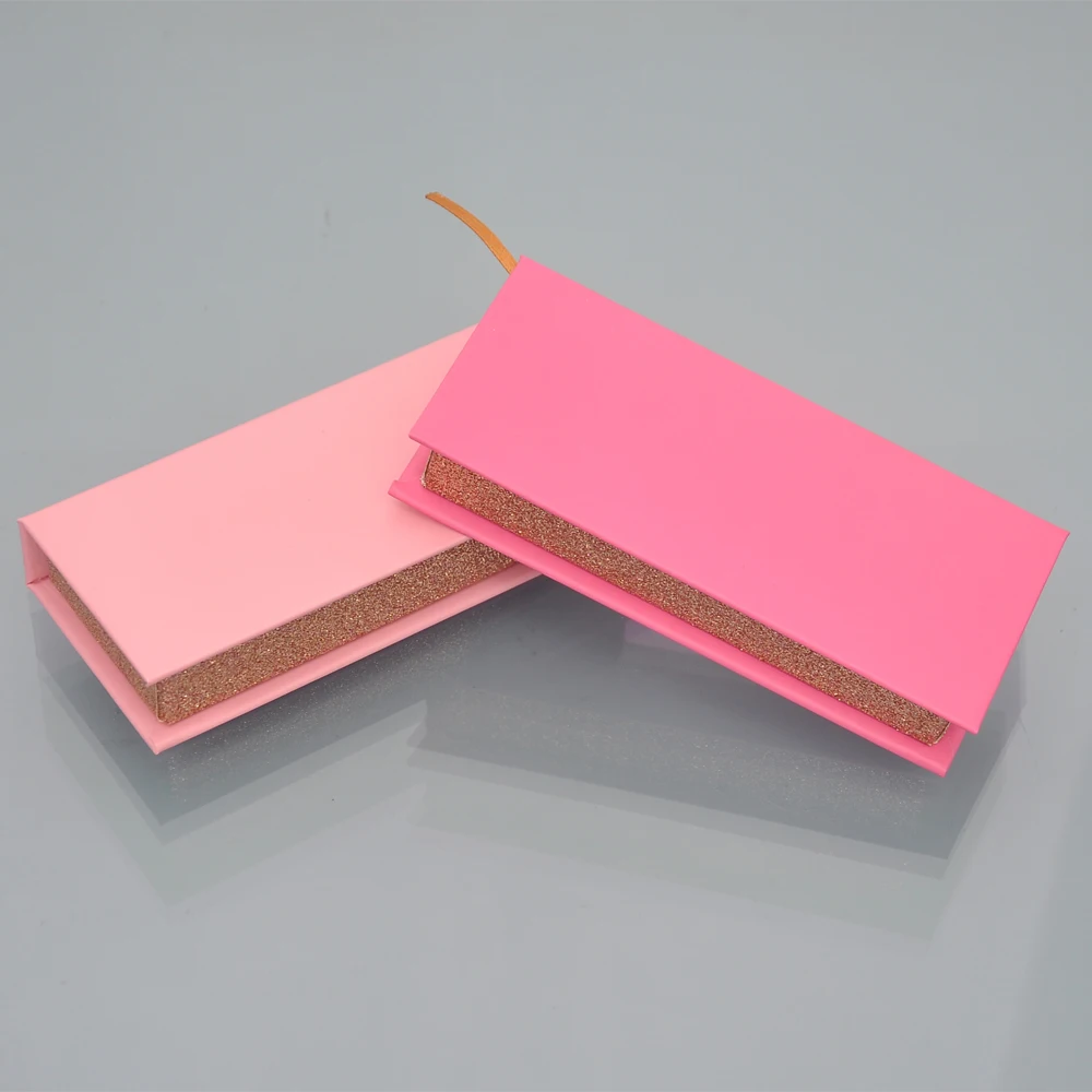 

10pcs/pack Wholesale False Eyelash Packaging Box Lash Boxes Packaging Custom Logo Faux Mink Lashes Strip Pink Empty Case Vendors