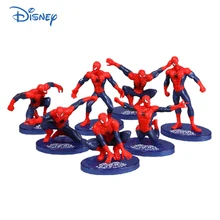 

7 cm Disney's 7 Spider-Man Style Cute Doll Hero Hand-made Toy Model Cake Decoration Ornaments Children's Animation Birthday Gift
