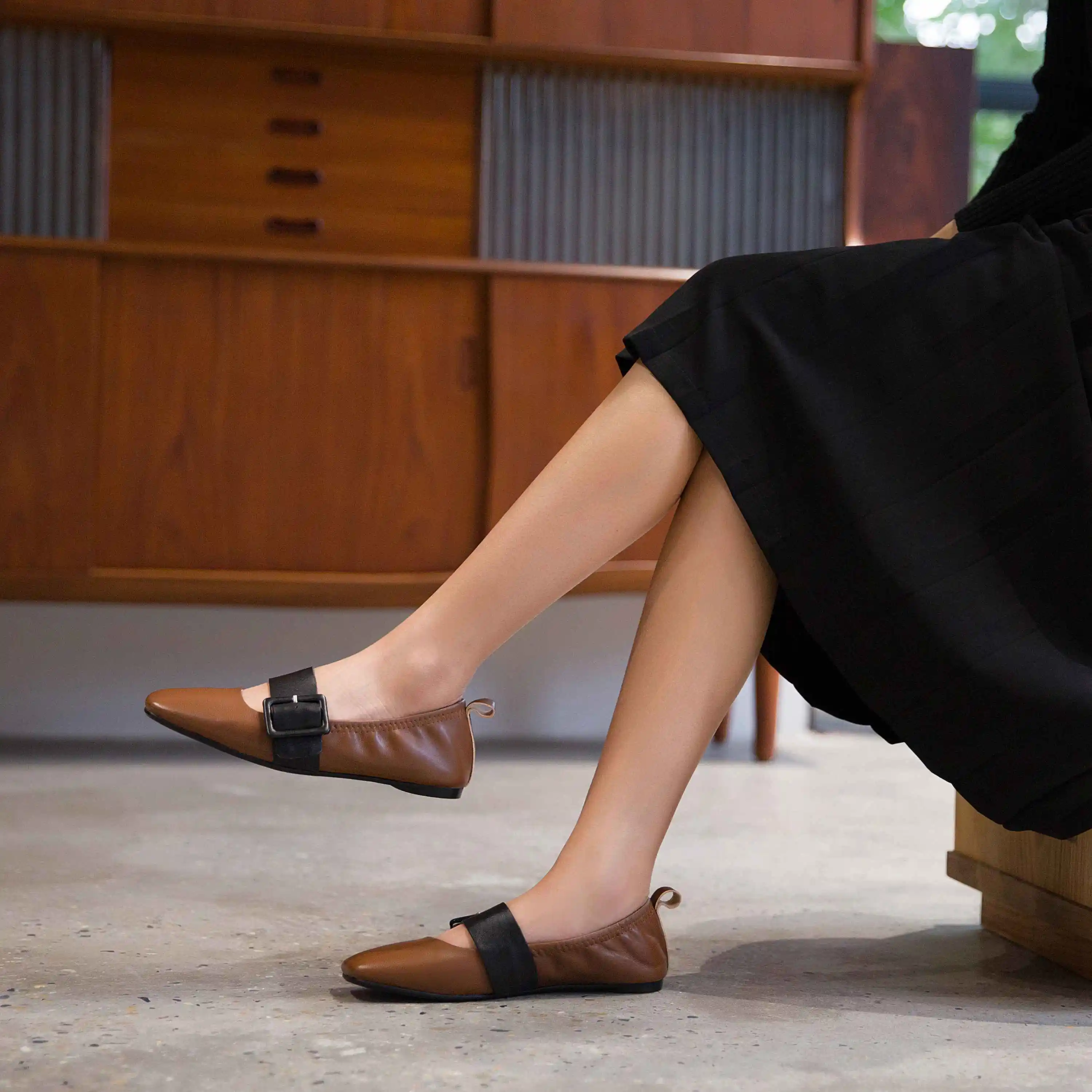Krazing Pot nwe/разноцветные кожаные туфли на плоской подошве с натуральным лицевым покрытием и ремешком с пряжкой брендовая модная удобная женская обувь с квадратным носком; большие размеры; Lq8